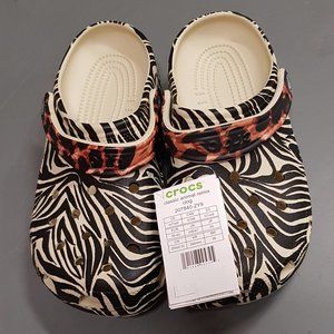 Crocs Classic Animal Remix Clog - ZEBRA/LEOPARD (Size 9)